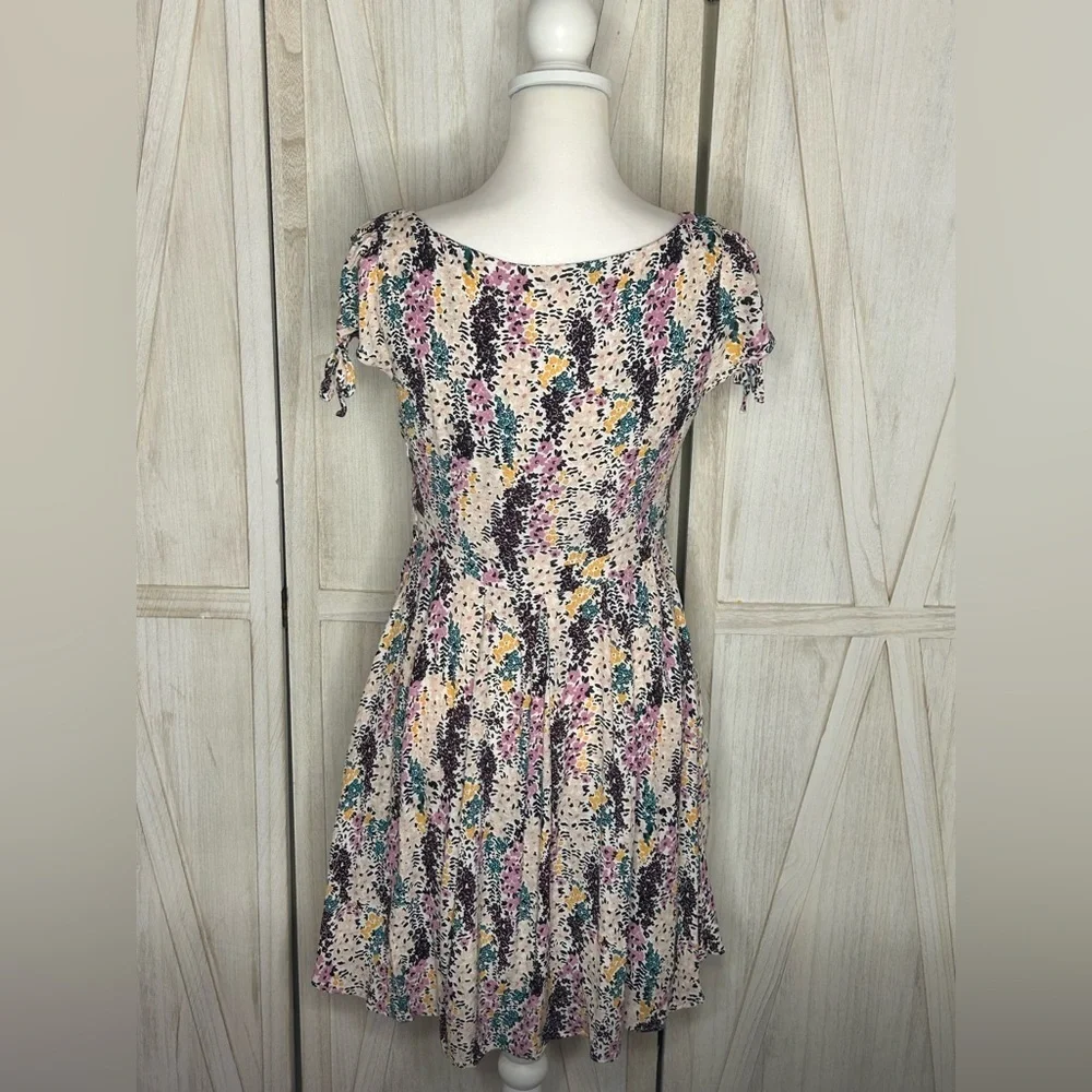 Free People Miss Right Floral Cutout Mini Dress EUC Sz S boho chic Cottagecore